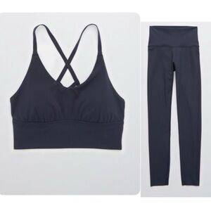 Offline by Aerie Real Me Strappy Back Sports Bra & Goals Legging Set - L/XL